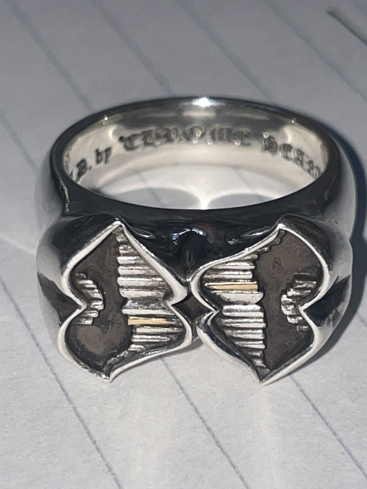 Chrome hearts matty boy 22k gold tooth ring size 8