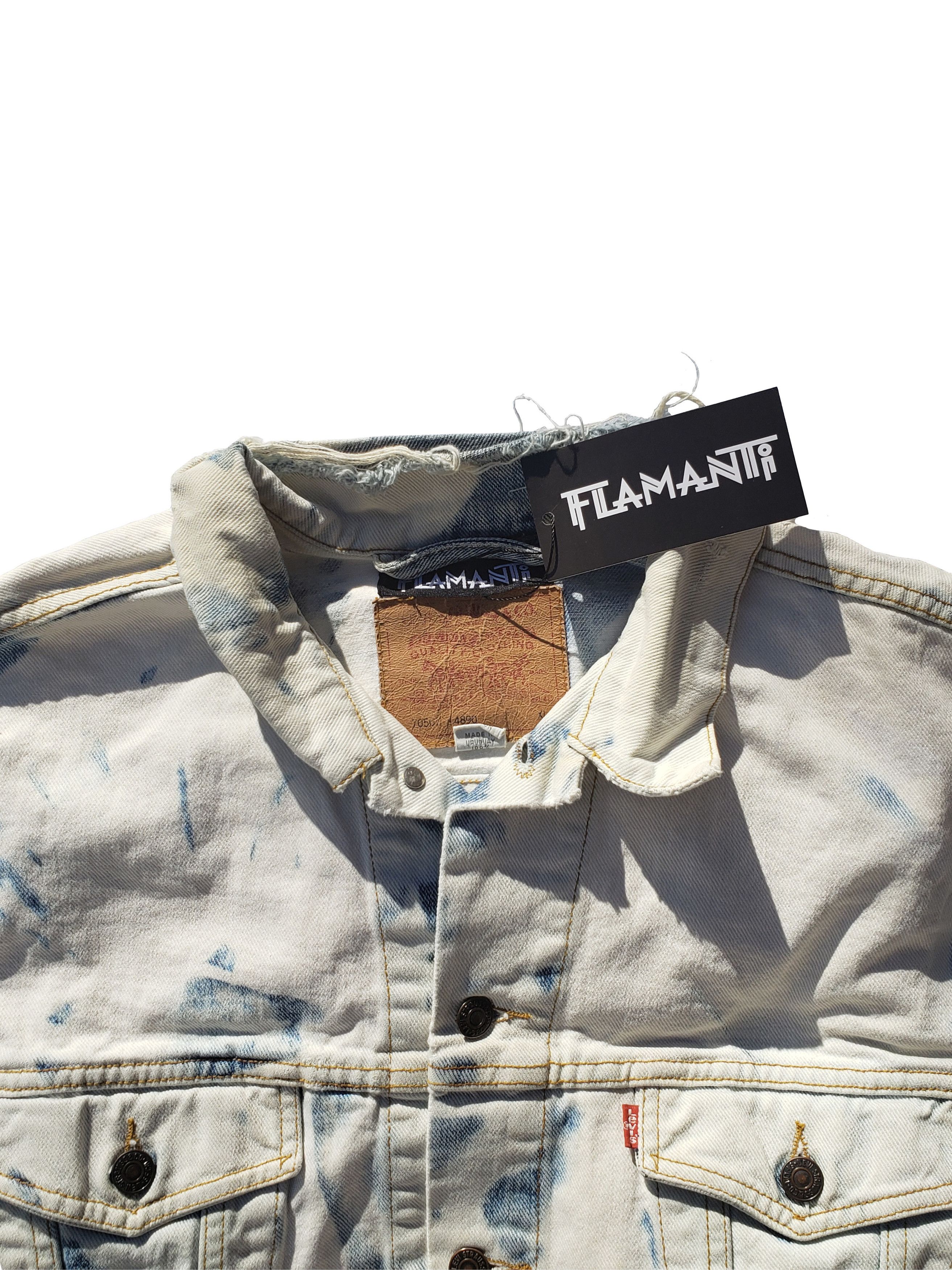 Levi's Flamenti Bleached Skeleton Levi Jacket Size US XL / EU 56 / 4 - 3 Thumbnail