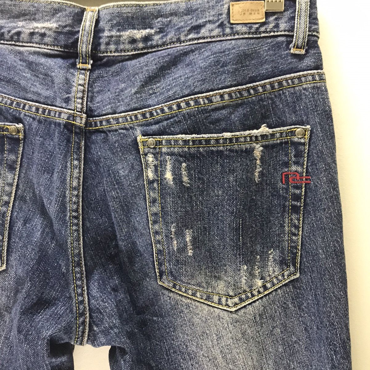 Japanese Brand Nicole Club For Men Distressed Denim Jeans Camo Patchwork Size US 31 - 12 Thumbnail