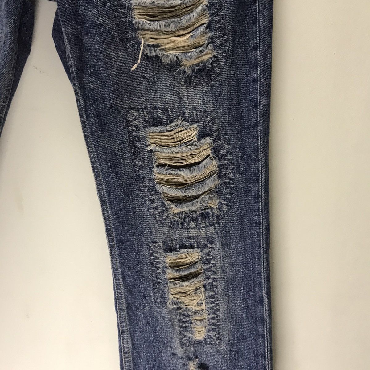 Japanese Brand Nicole Club For Men Distressed Denim Jeans Camo Patchwork Size US 31 - 6 Thumbnail
