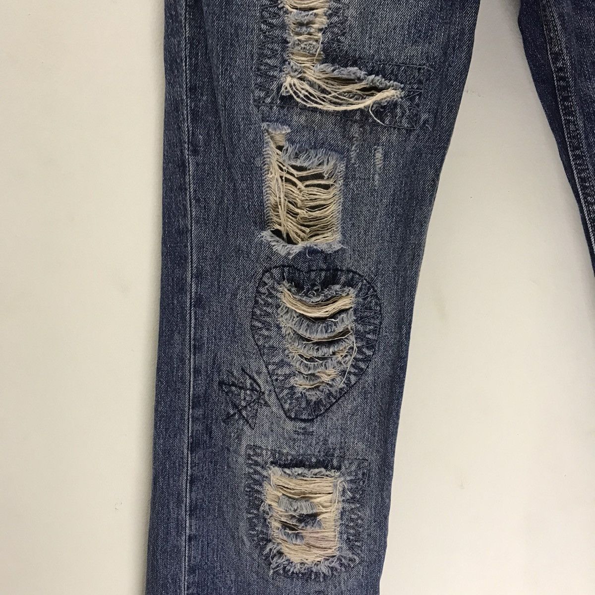 Japanese Brand Nicole Club For Men Distressed Denim Jeans Camo Patchwork Size US 31 - 7 Thumbnail
