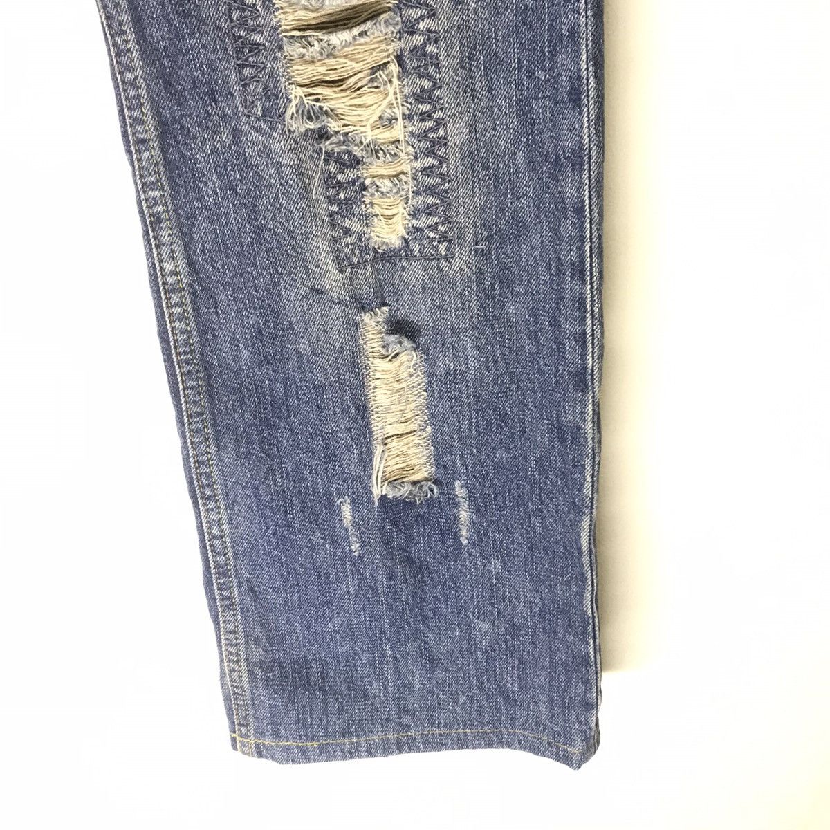 Japanese Brand Nicole Club For Men Distressed Denim Jeans Camo Patchwork Size US 31 - 9 Thumbnail