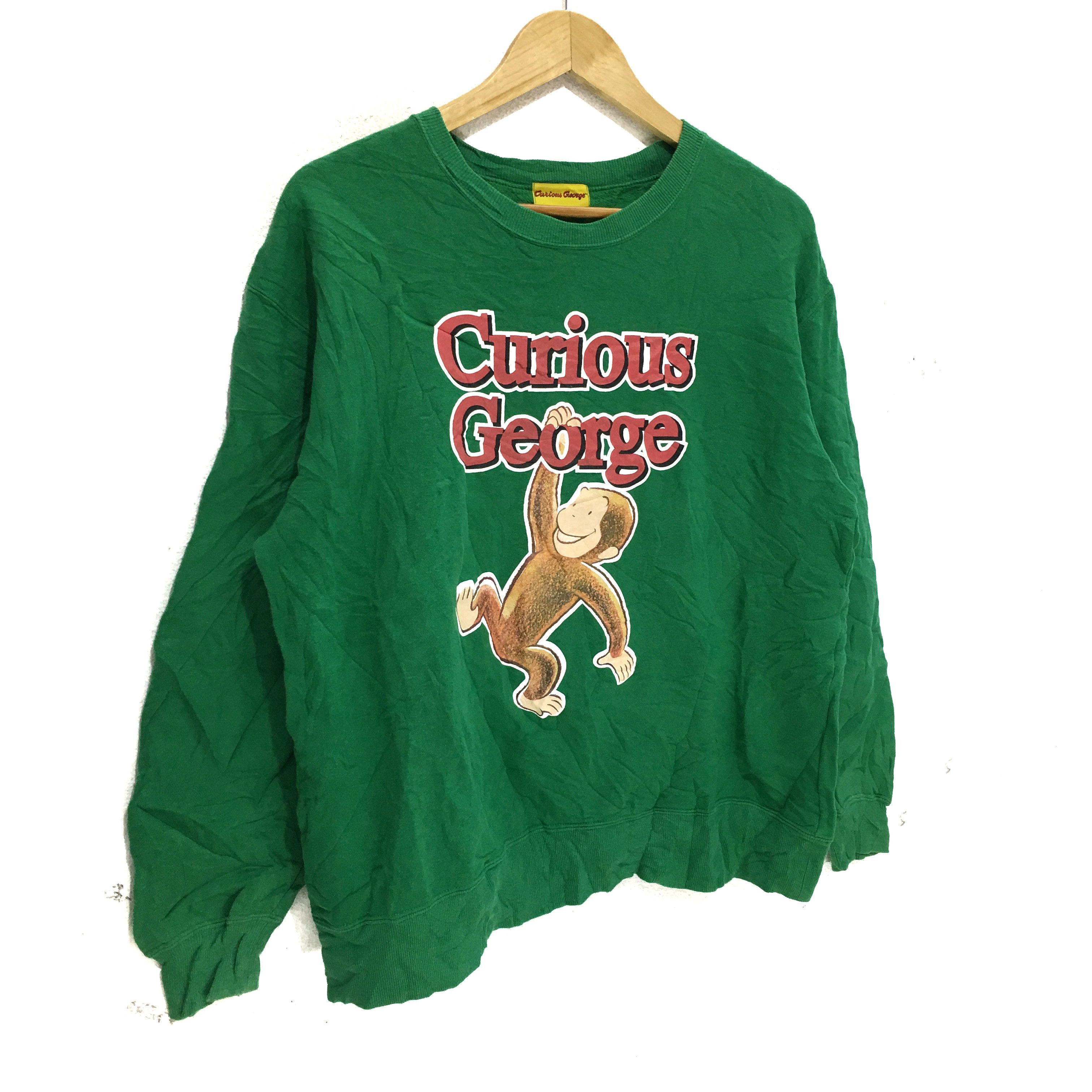 Vintage Vtg CURIOUS GEORGE Cartoon Comic Monkey Sweatshirt Sweater Size US XL / EU 56 / 4 - 4 Thumbnail