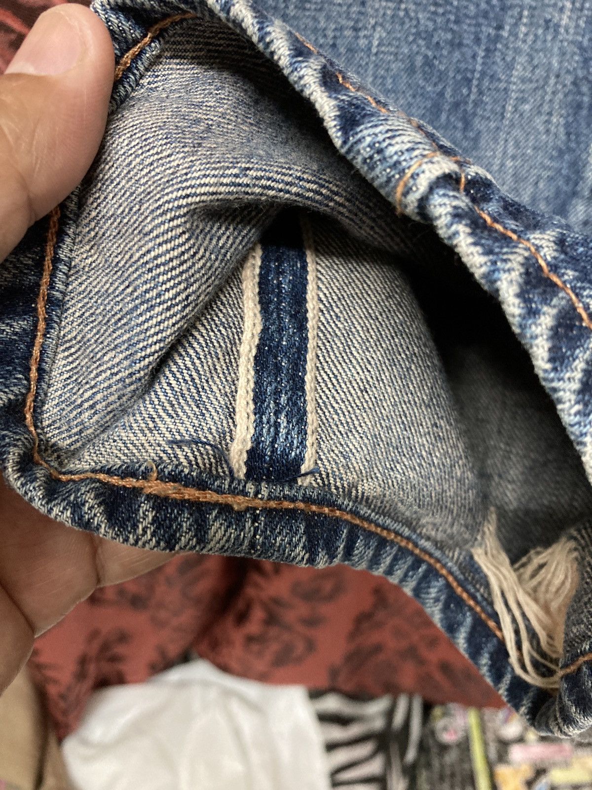 Designer Japanese selvedge Three Coal Black Buckle Back jean Size US 32 / EU 48 - 11 Thumbnail