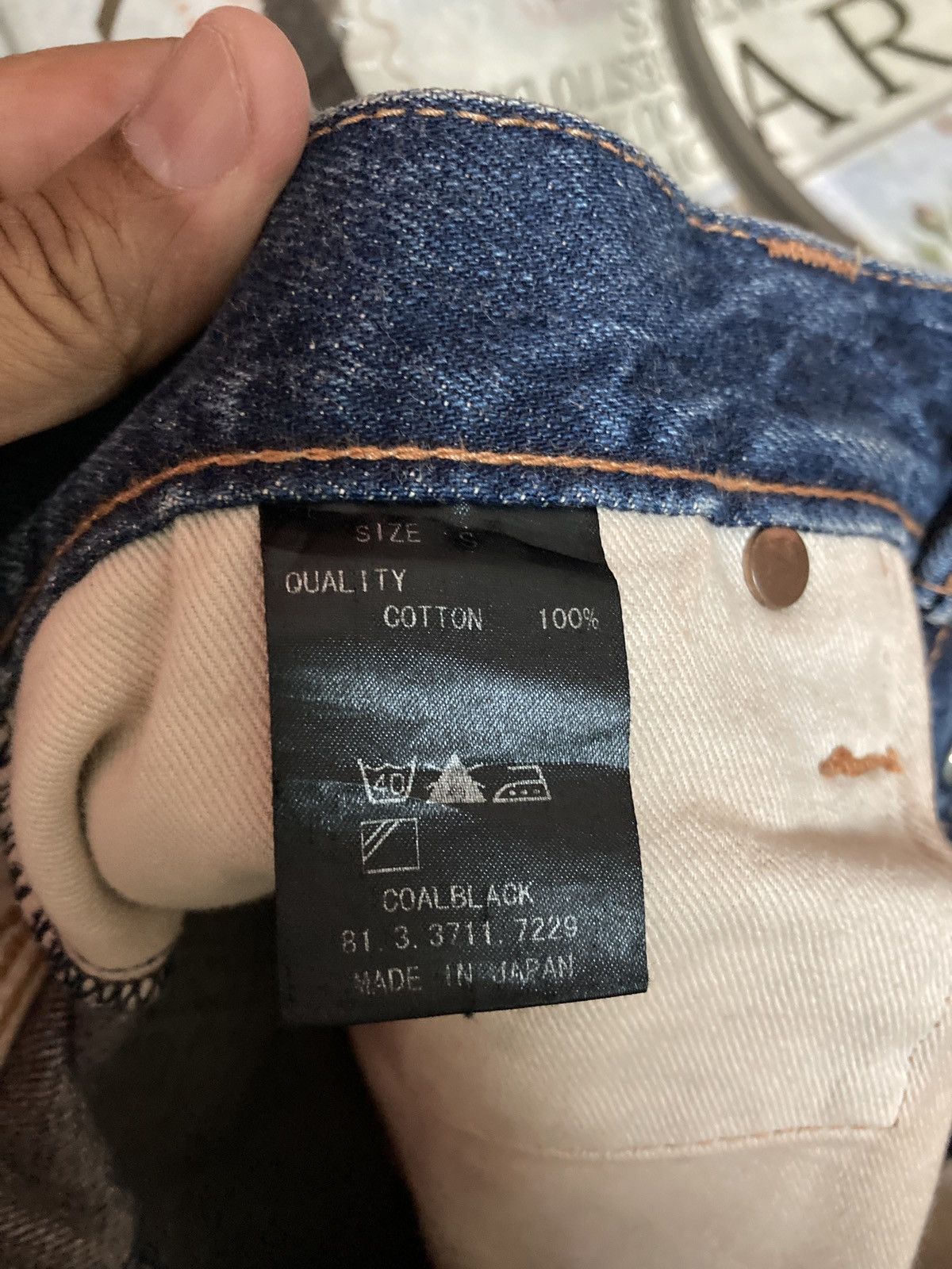 Designer Japanese selvedge Three Coal Black Buckle Back jean Size US 32 / EU 48 - 18 Thumbnail