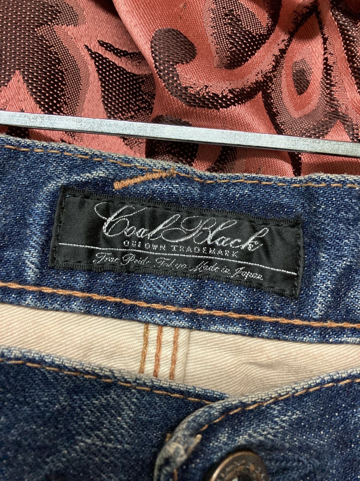 Designer Japanese selvedge Three Coal Black Buckle Back jean Size US 32 / EU 48 - 4 Thumbnail