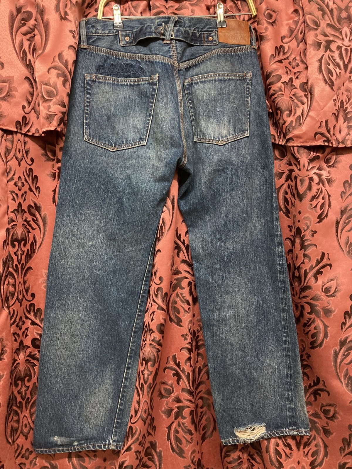 Designer Japanese selvedge Three Coal Black Buckle Back jean Size US 32 / EU 48 - 3 Thumbnail