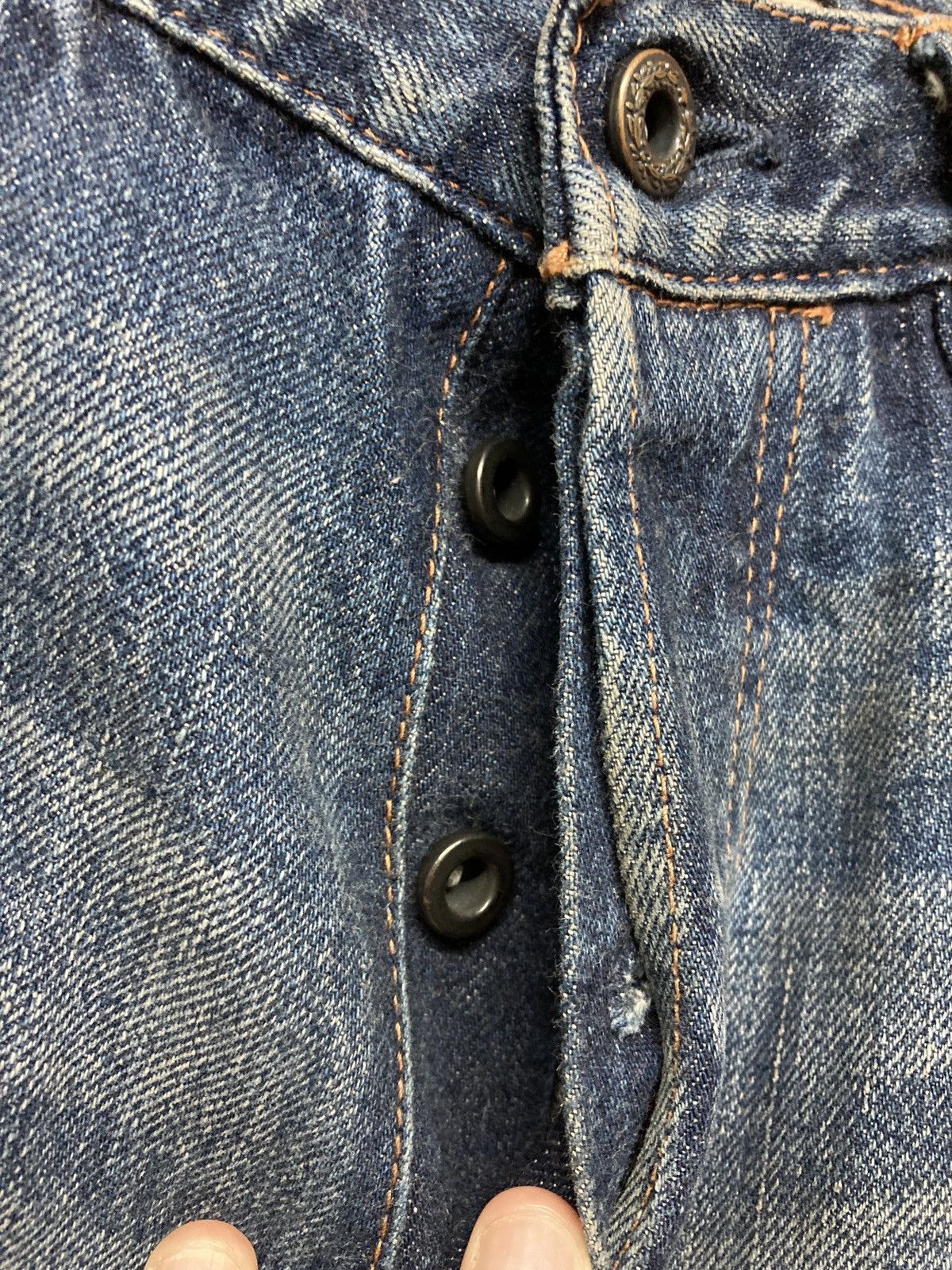 Designer Japanese selvedge Three Coal Black Buckle Back jean Size US 32 / EU 48 - 9 Thumbnail