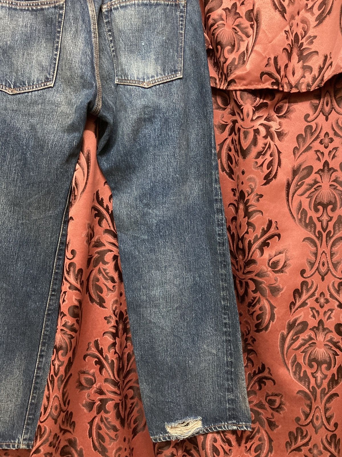 Designer Japanese selvedge Three Coal Black Buckle Back jean Size US 32 / EU 48 - 15 Thumbnail