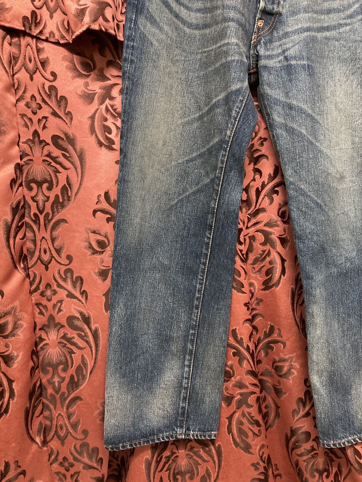 Designer Japanese selvedge Three Coal Black Buckle Back jean Size US 32 / EU 48 - 5 Thumbnail
