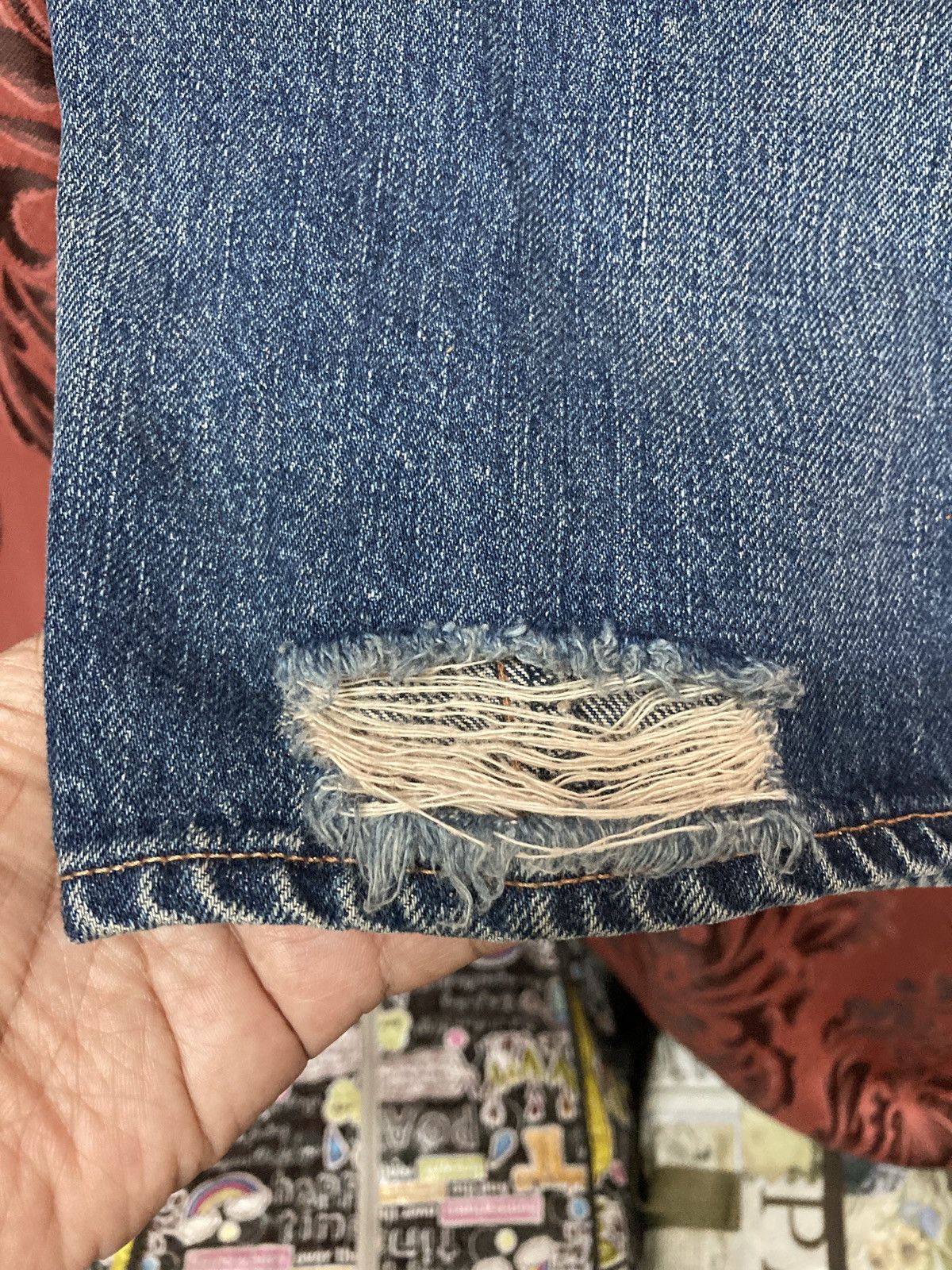 Designer Japanese selvedge Three Coal Black Buckle Back jean Size US 32 / EU 48 - 17 Thumbnail