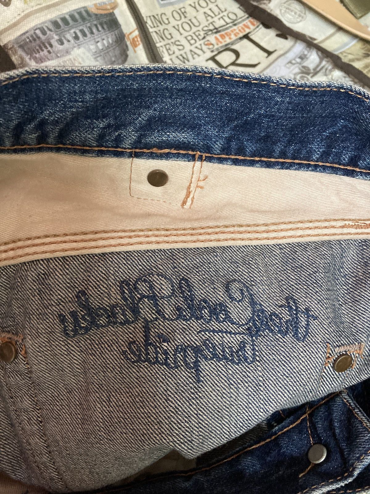 Designer Japanese selvedge Three Coal Black Buckle Back jean Size US 32 / EU 48 - 20 Thumbnail