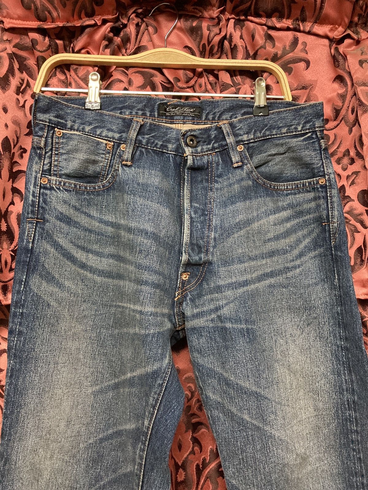 Designer Japanese selvedge Three Coal Black Buckle Back jean Size US 32 / EU 48 - 2 Thumbnail