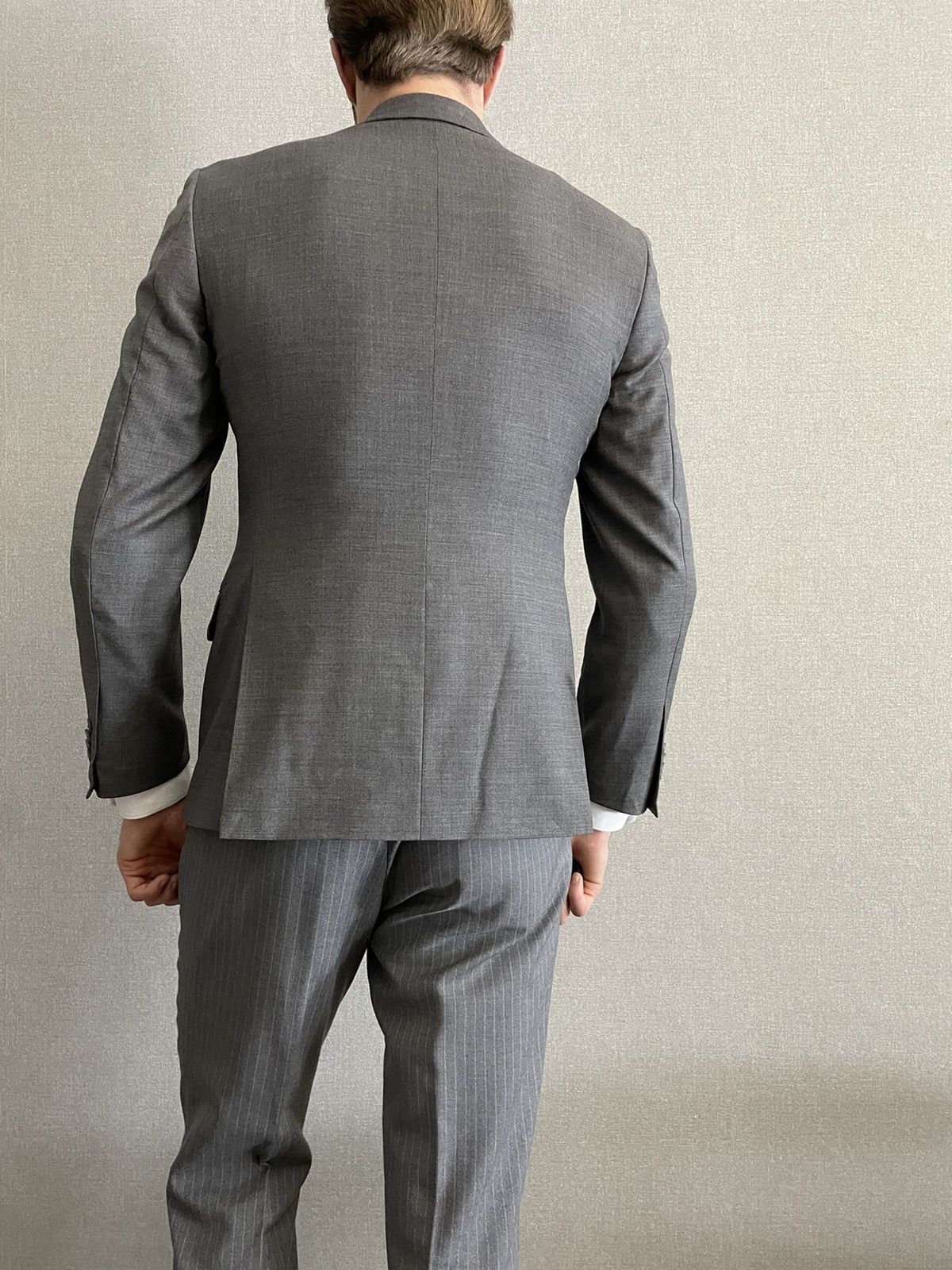 Joseph Abboud JOSEPH ABBOUD Mens Gray Wool Blazer Two button slim fit Size 46R - 7 Thumbnail