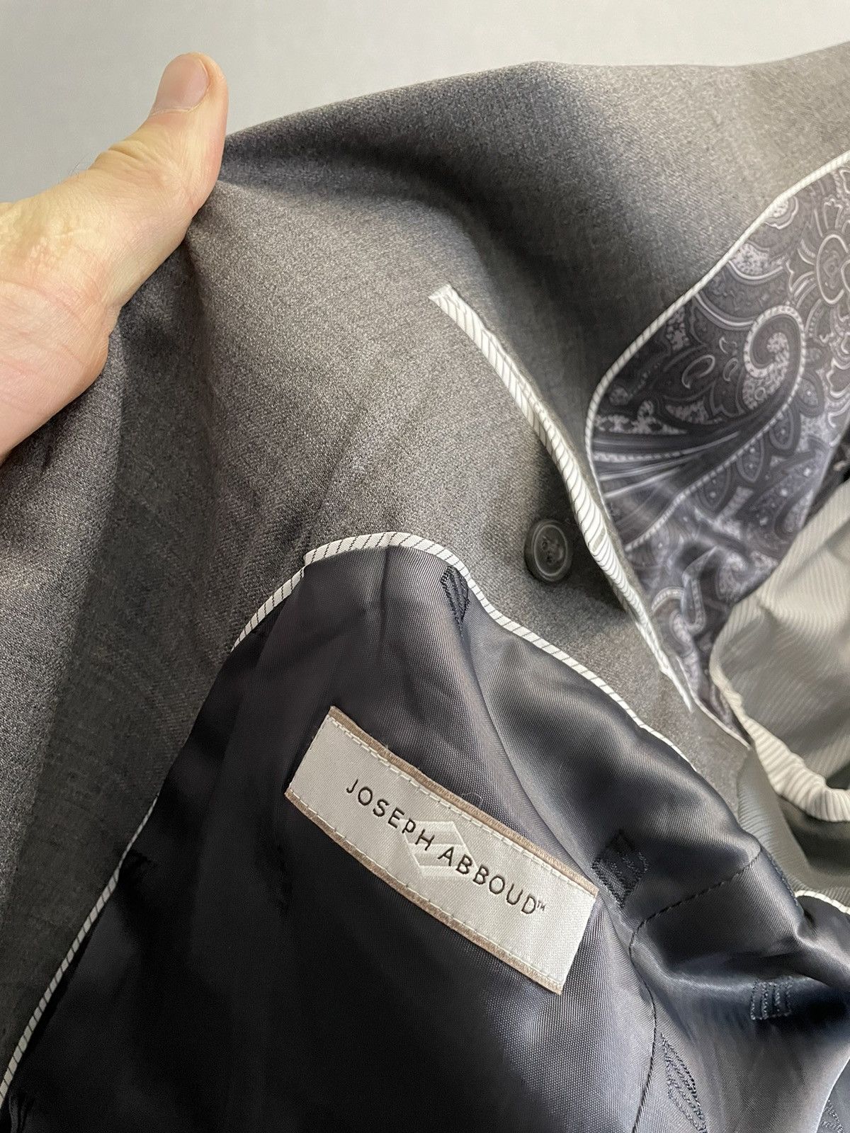 Joseph Abboud JOSEPH ABBOUD Mens Gray Wool Blazer Two button slim fit Size 46R - 10 Thumbnail