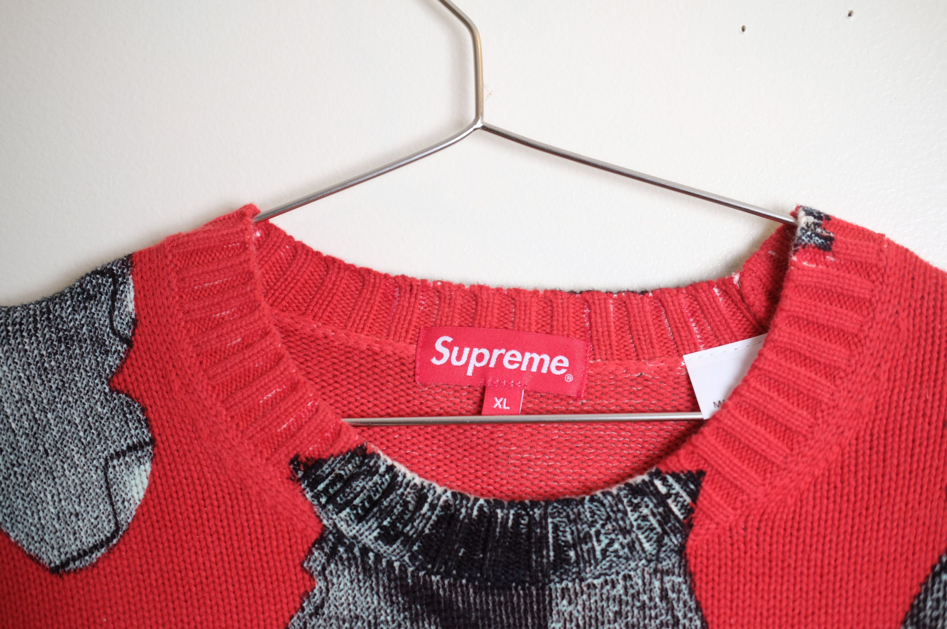 supreme nate lowman sweater red Mサイズ あわせ ニット