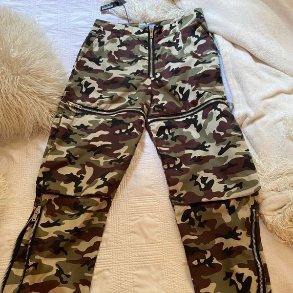 Prada PRADA NYLON CAMO CARGO PANTS