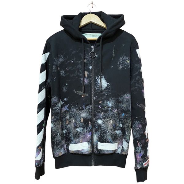 Off-White OFF-WHITE 2017AW Diag Galaxy Brushed Zip Hoodie | Grailed