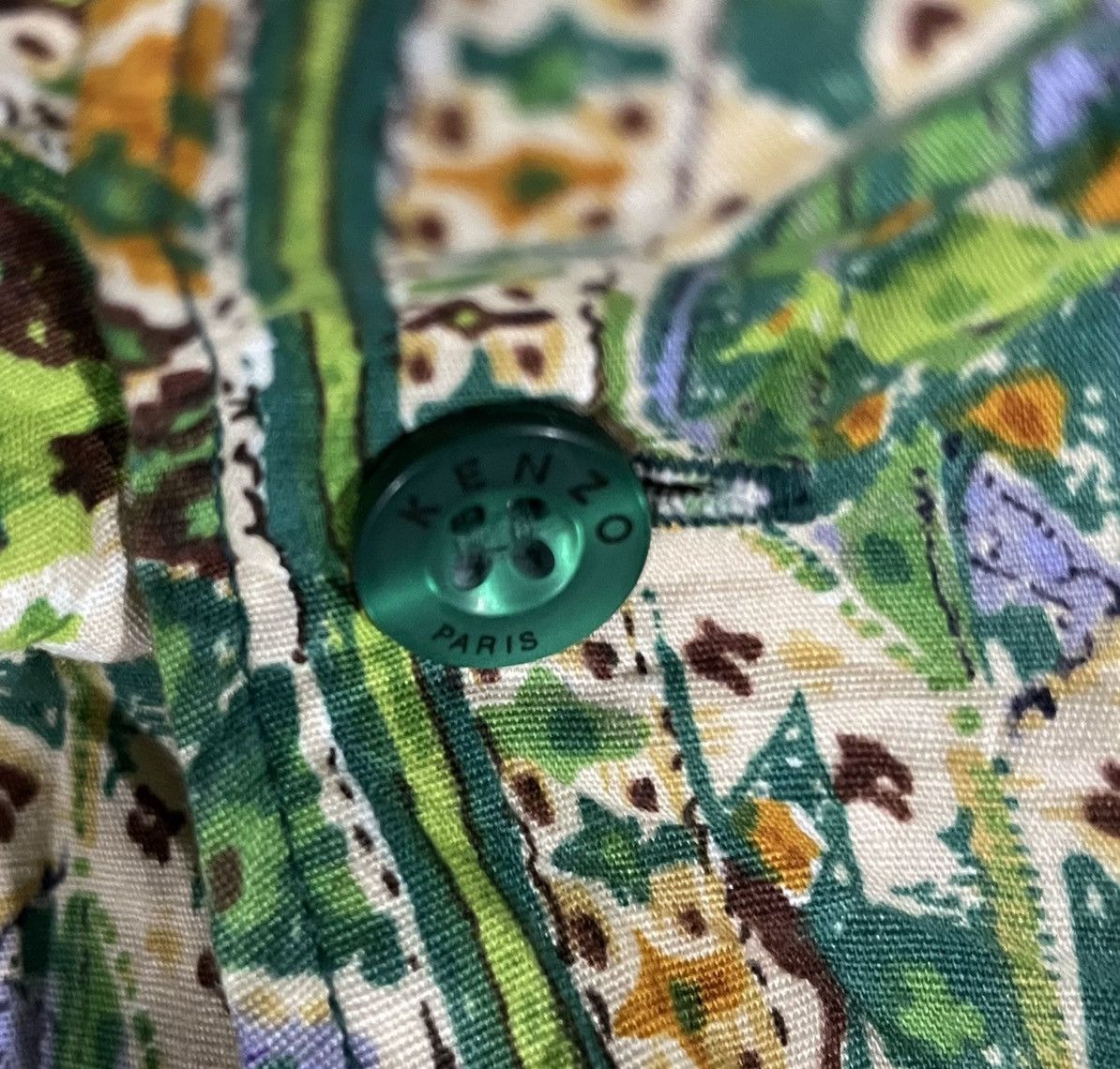 If Six Was Nine × Kenzo × Le Grande Bleu (L.G.B.) Vintage 90s Kenzo Emerald Green Double Down Pocket Shirts Size US L / EU 52-54 / 3 - 14 Thumbnail