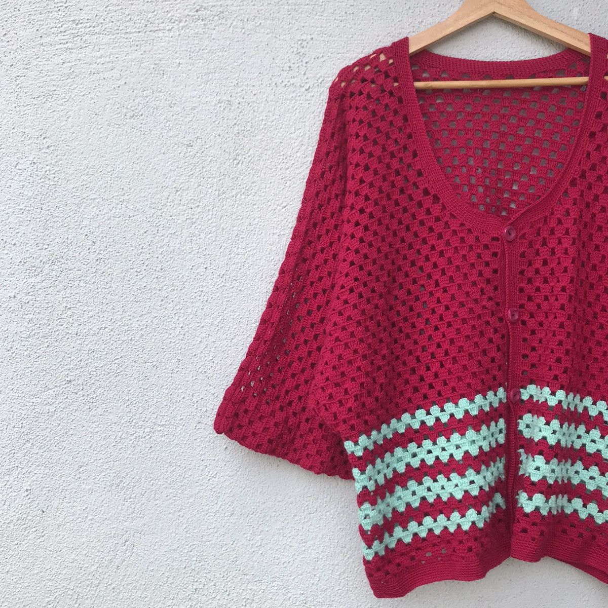 Aran Isles Knitwear Vintage Button Up Mesh Net Baggy Knit Cardigan Size US XL / EU 56 / 4 - 4 Thumbnail