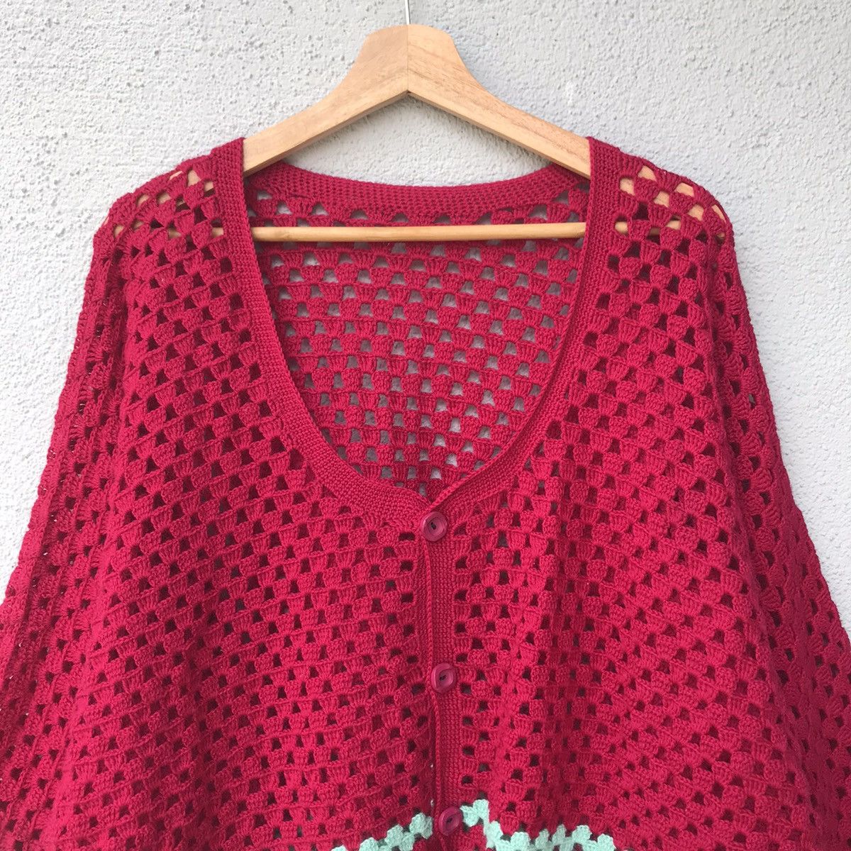 Aran Isles Knitwear Vintage Button Up Mesh Net Baggy Knit Cardigan Size US XL / EU 56 / 4 - 2 Thumbnail