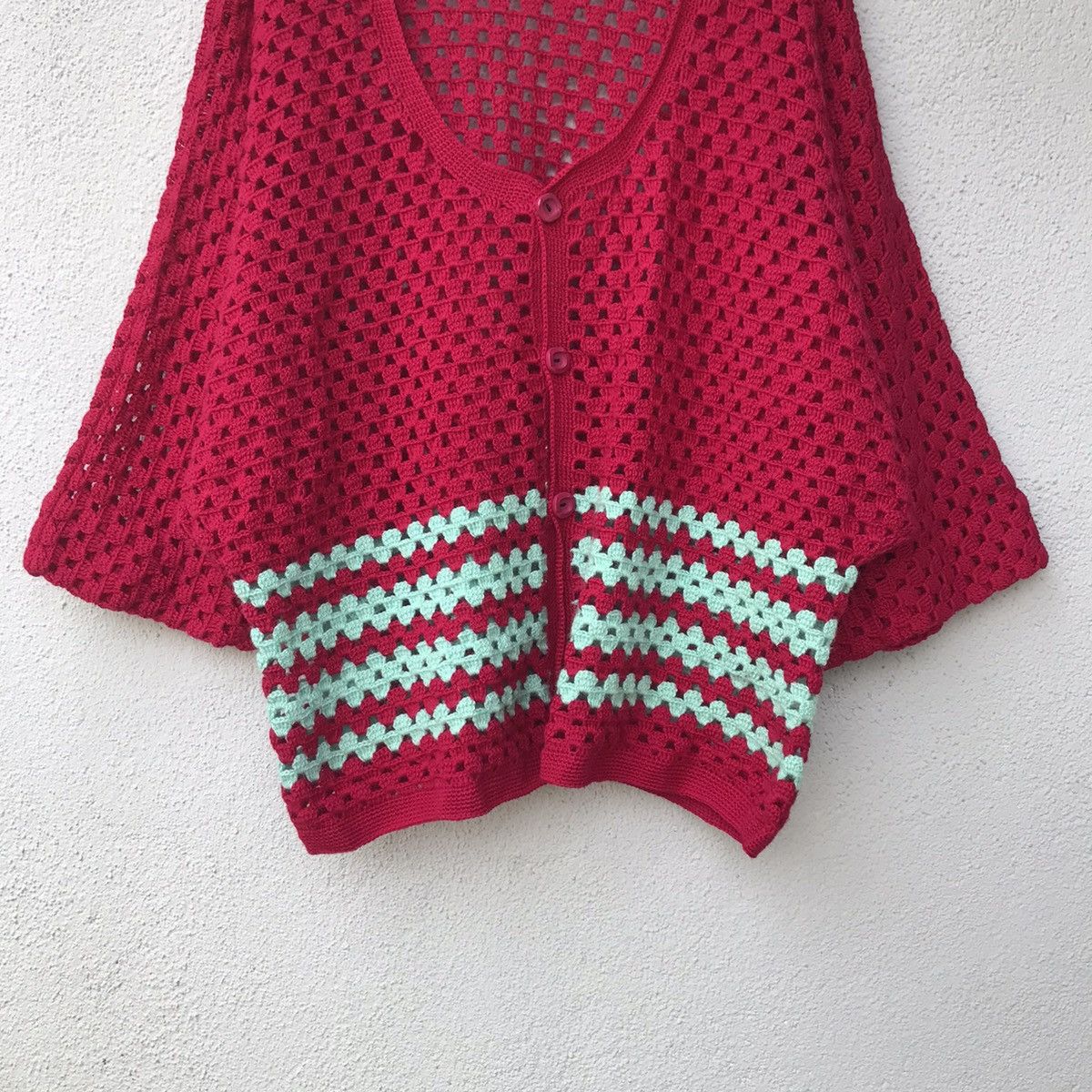 Aran Isles Knitwear Vintage Button Up Mesh Net Baggy Knit Cardigan Size US XL / EU 56 / 4 - 3 Thumbnail