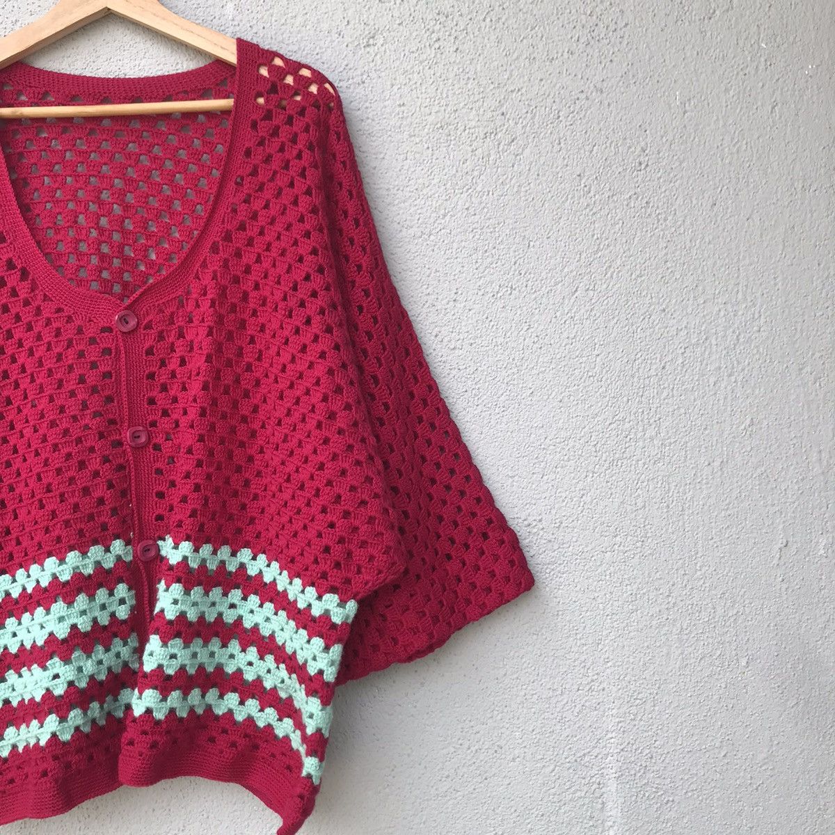 Aran Isles Knitwear Vintage Button Up Mesh Net Baggy Knit Cardigan Size US XL / EU 56 / 4 - 5 Thumbnail