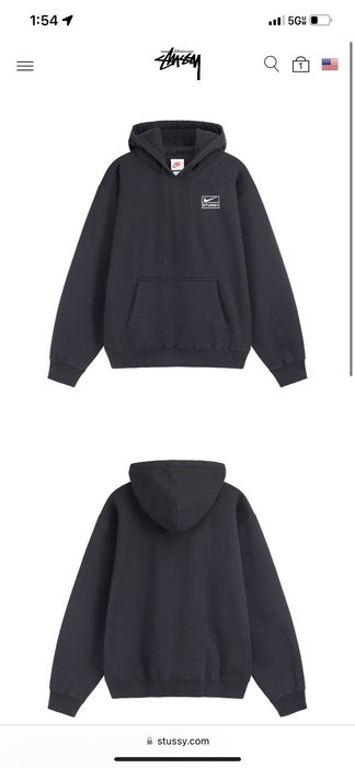 Nike x Stussy Washed Hoodie Black