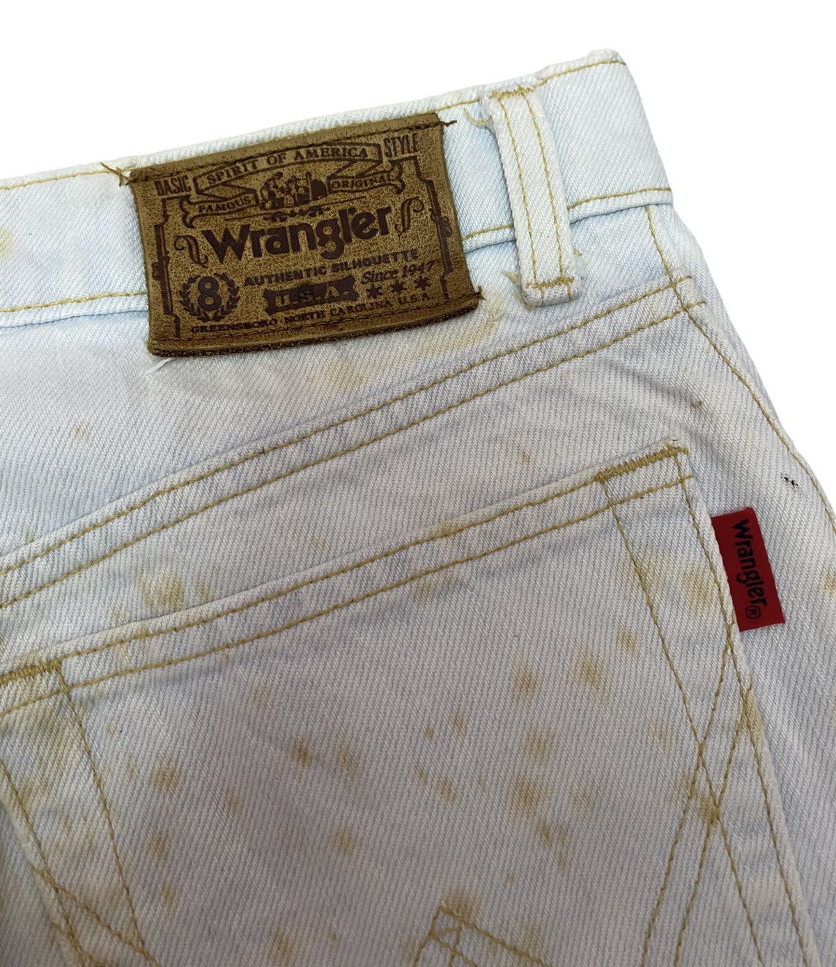 Vintage GRAIL🔥WRANGLER VINTAGE BLEACH DISTRESSED DENIM JEANS Size US 30 / EU 46 - 10 Thumbnail