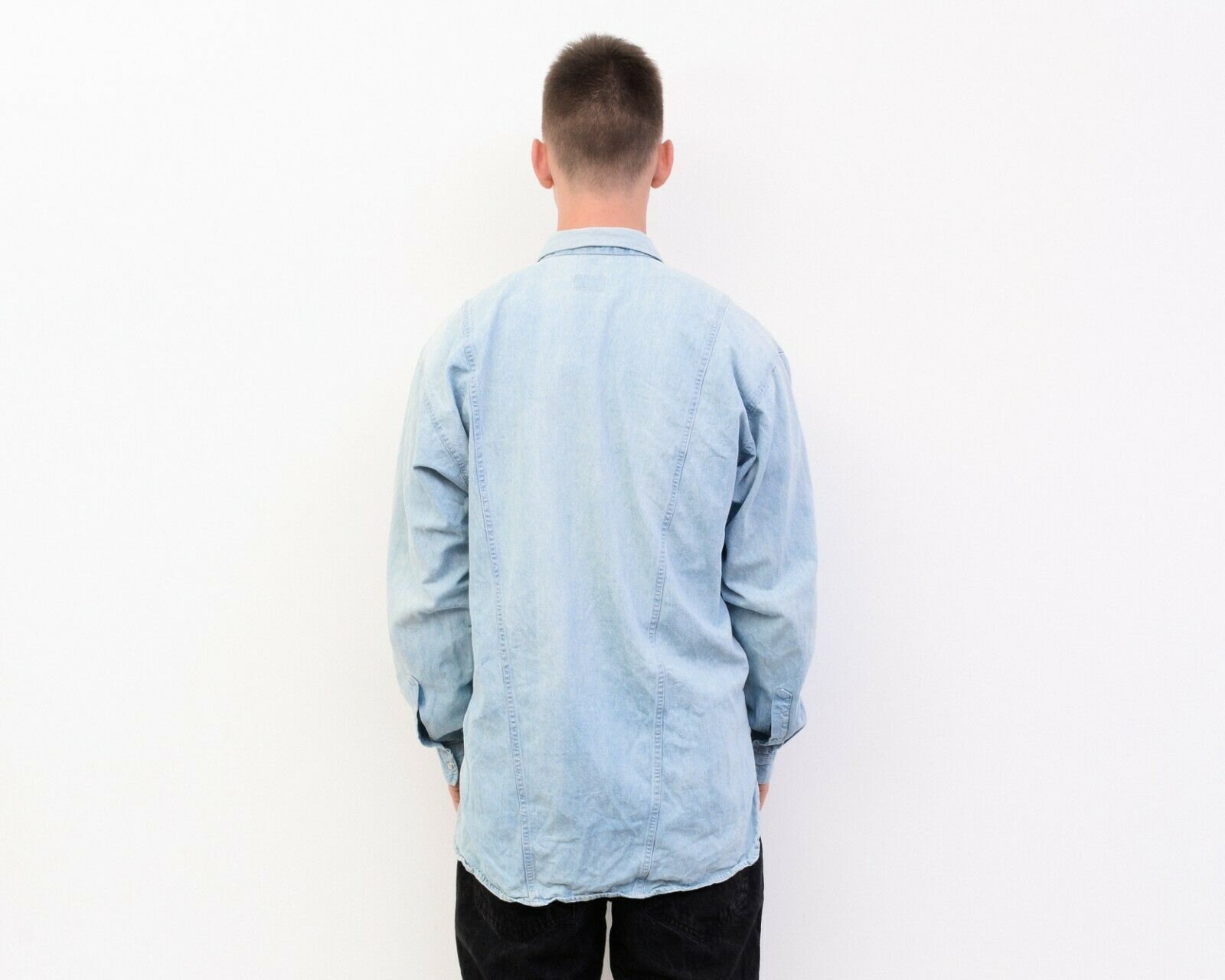 Cowboy Equipment NEWS FLASH Denim Shirt S Long Sleeved Pearl Snap Retro Size US S / EU 44-46 / 1 - 6 Thumbnail