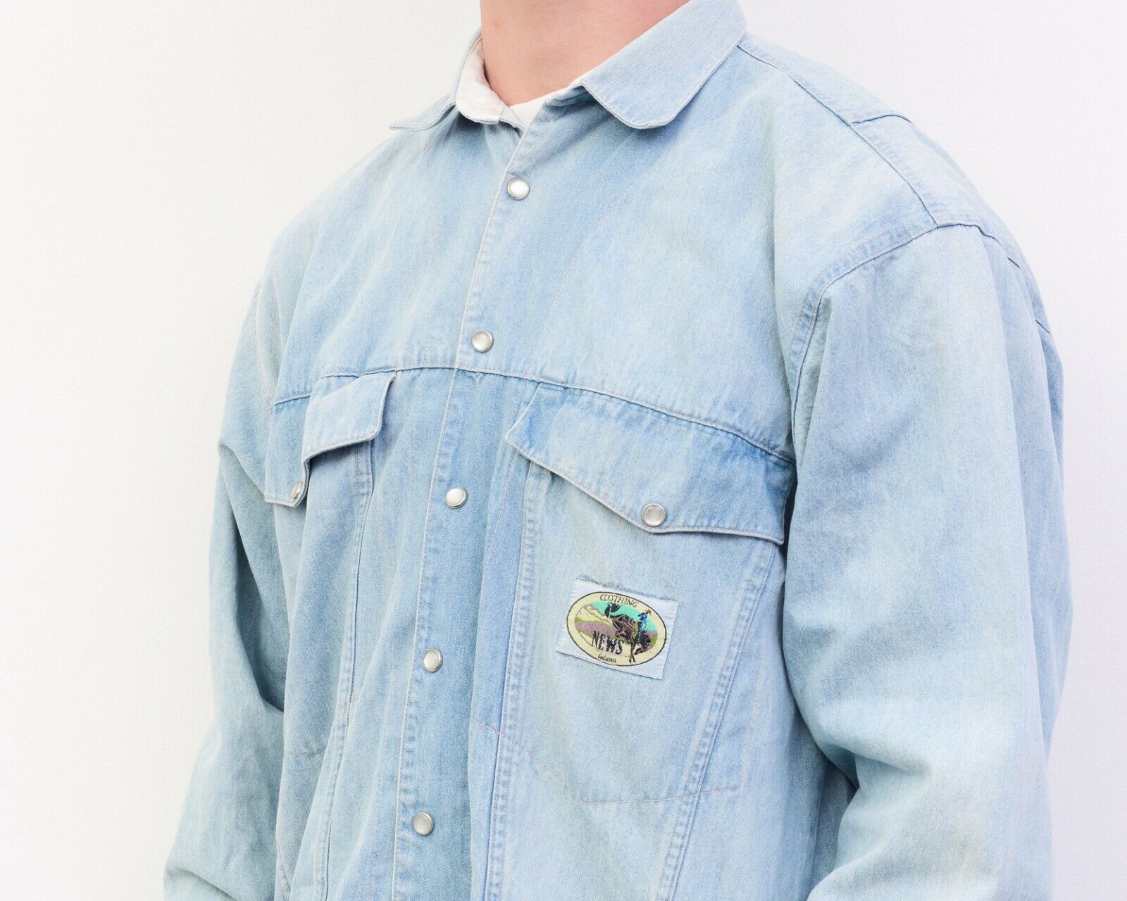 Cowboy Equipment NEWS FLASH Denim Shirt S Long Sleeved Pearl Snap Retro Size US S / EU 44-46 / 1 - 5 Thumbnail