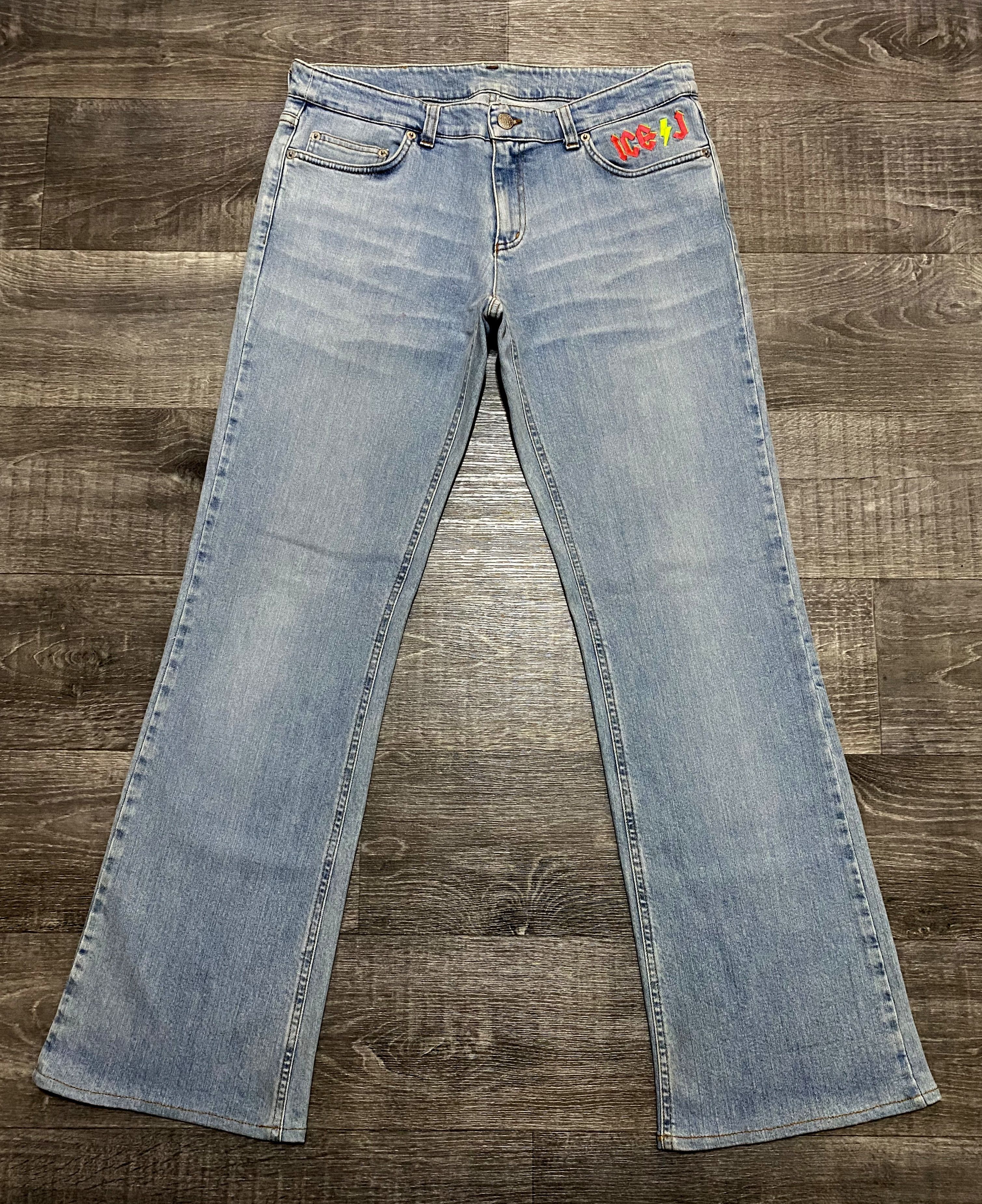 Iceberg Unisex Iceberg Ice J Washed Blue Flared Jeans Denim Size US 32 / EU 48 - 2 Thumbnail