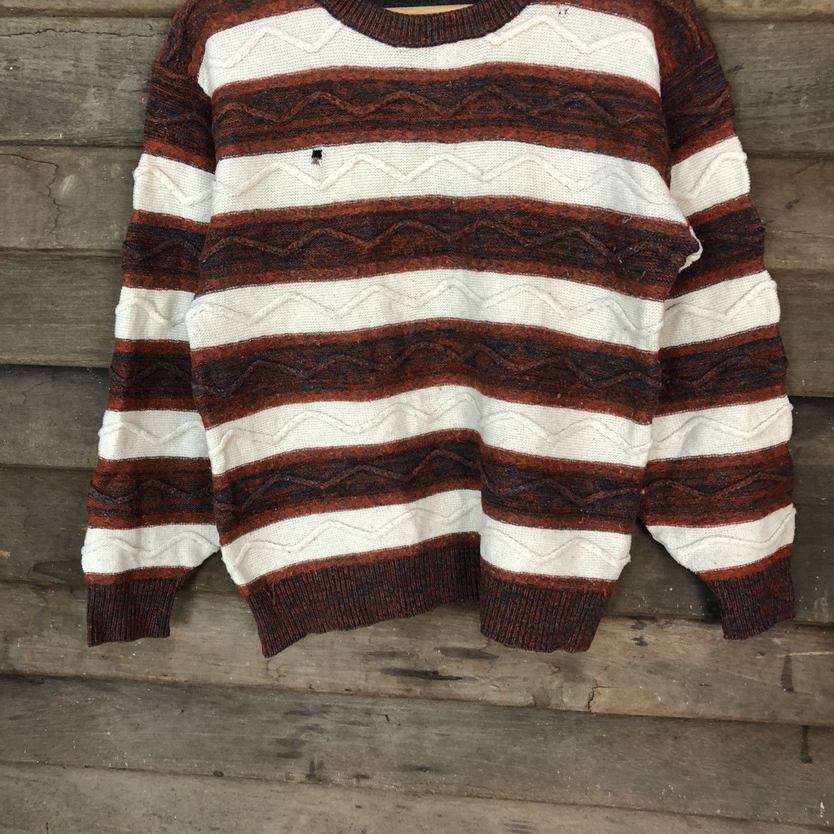 Aran Isles Knitwear Tor Roard Distressed cable Knitwear stripe #H084 Size S / US 4 / IT 40 - 3 Thumbnail