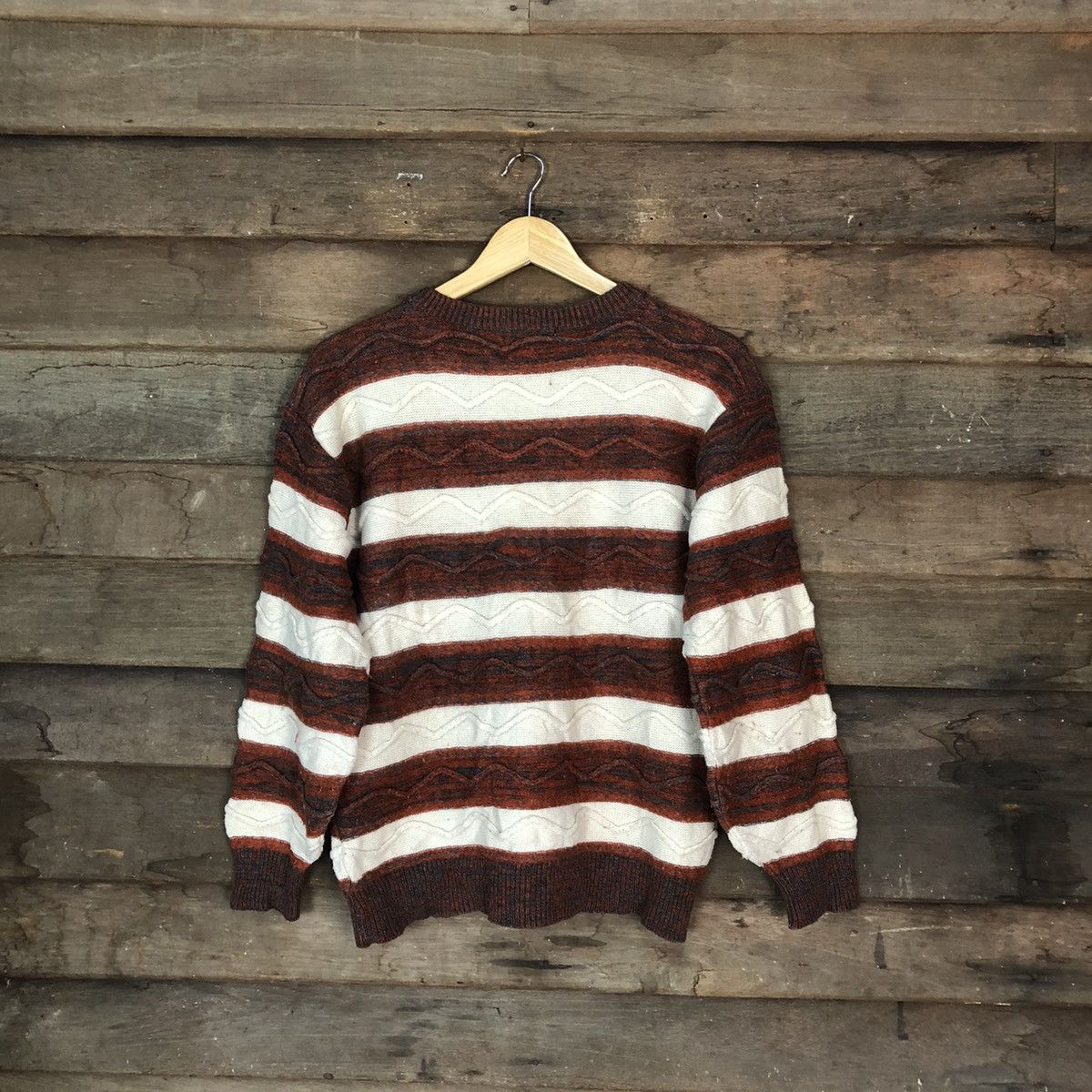 Aran Isles Knitwear Tor Roard Distressed cable Knitwear stripe #H084 Size S / US 4 / IT 40 - 11 Thumbnail