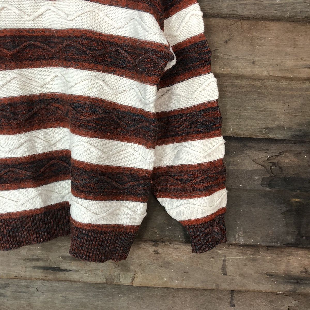 Aran Isles Knitwear Tor Roard Distressed cable Knitwear stripe #H084 Size S / US 4 / IT 40 - 5 Thumbnail