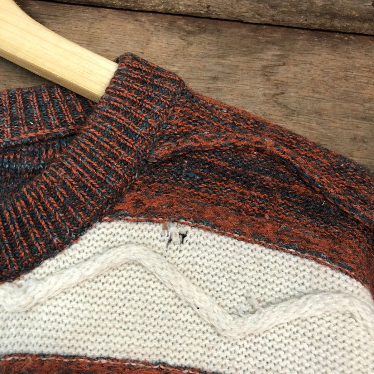Aran Isles Knitwear Tor Roard Distressed cable Knitwear stripe #H084 Size S / US 4 / IT 40 - 8 Thumbnail
