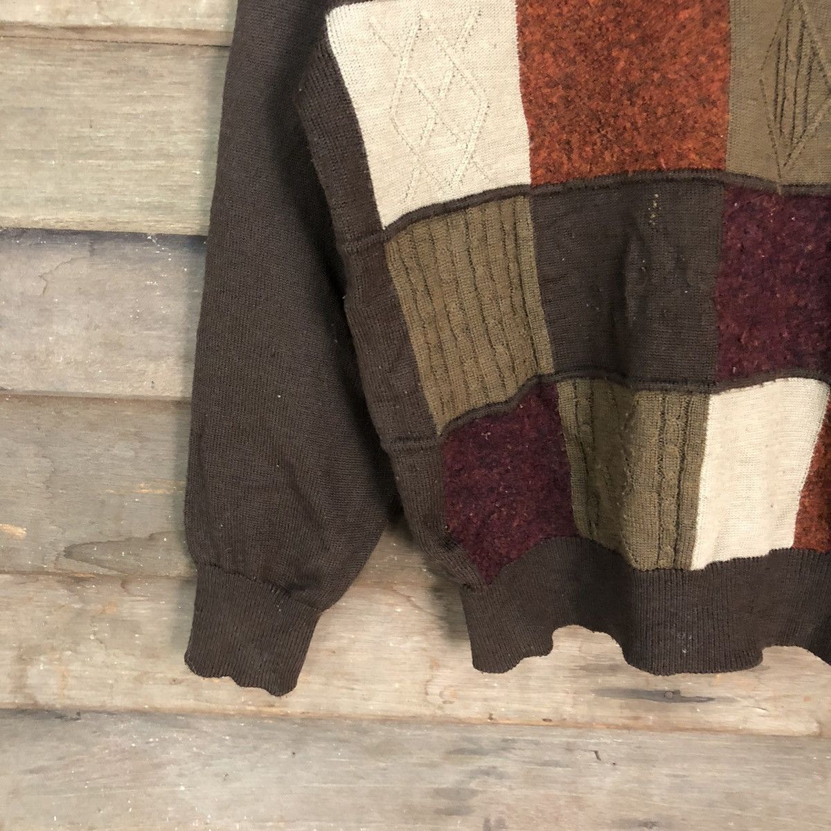 Golden Bear Golden Bear Brown checkered sweatshirt Knitwear #H076 Size US M / EU 48-50 / 2 - 4 Thumbnail