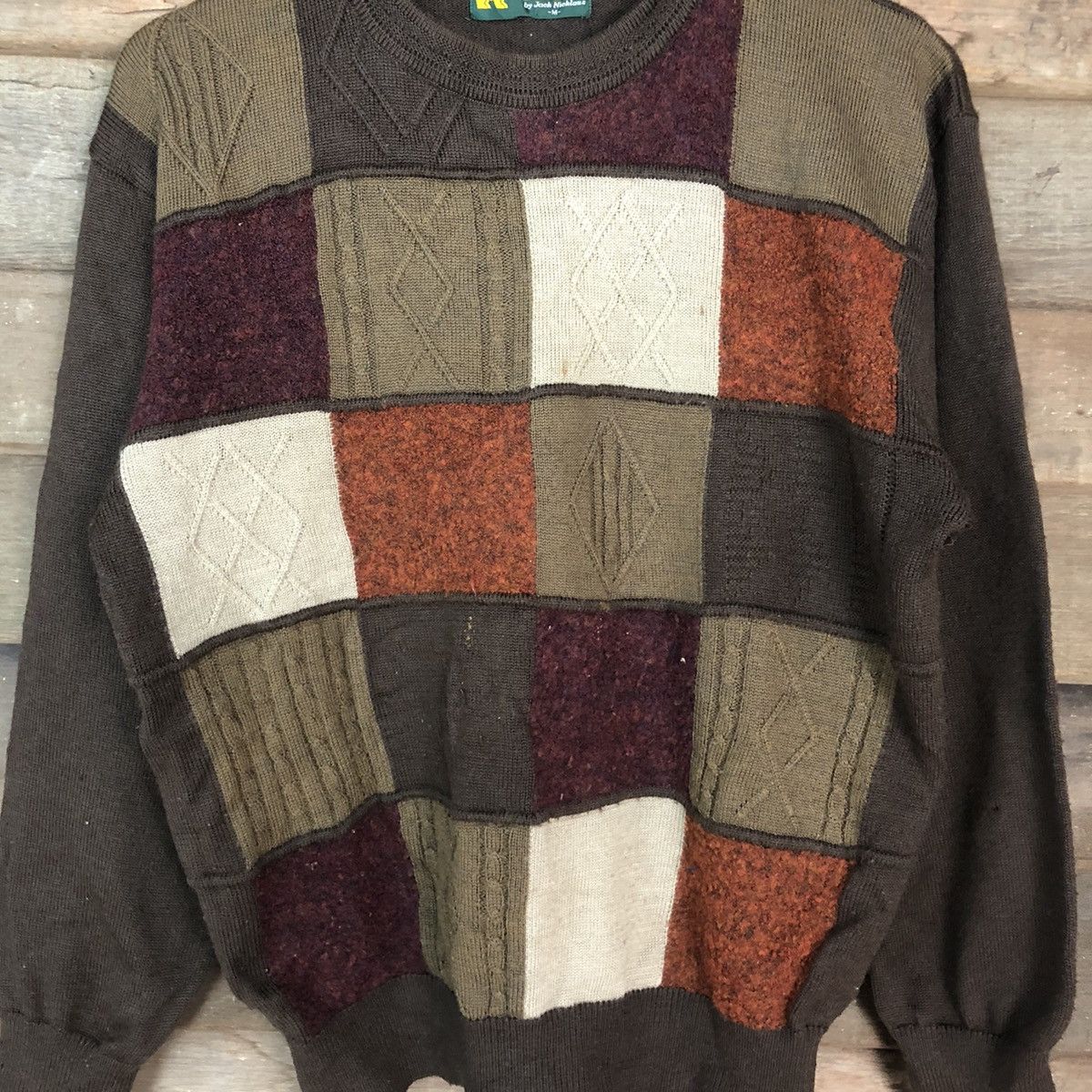 Golden Bear Golden Bear Brown checkered sweatshirt Knitwear #H076 Size US M / EU 48-50 / 2 - 6 Thumbnail