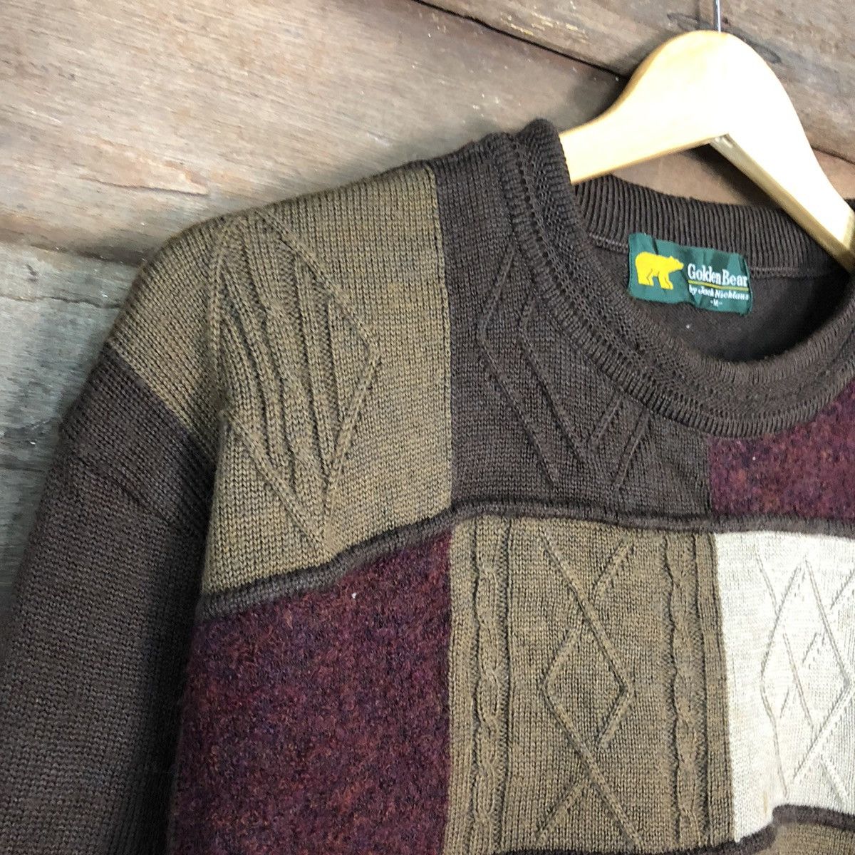 Golden Bear Golden Bear Brown checkered sweatshirt Knitwear #H076 Size US M / EU 48-50 / 2 - 8 Thumbnail