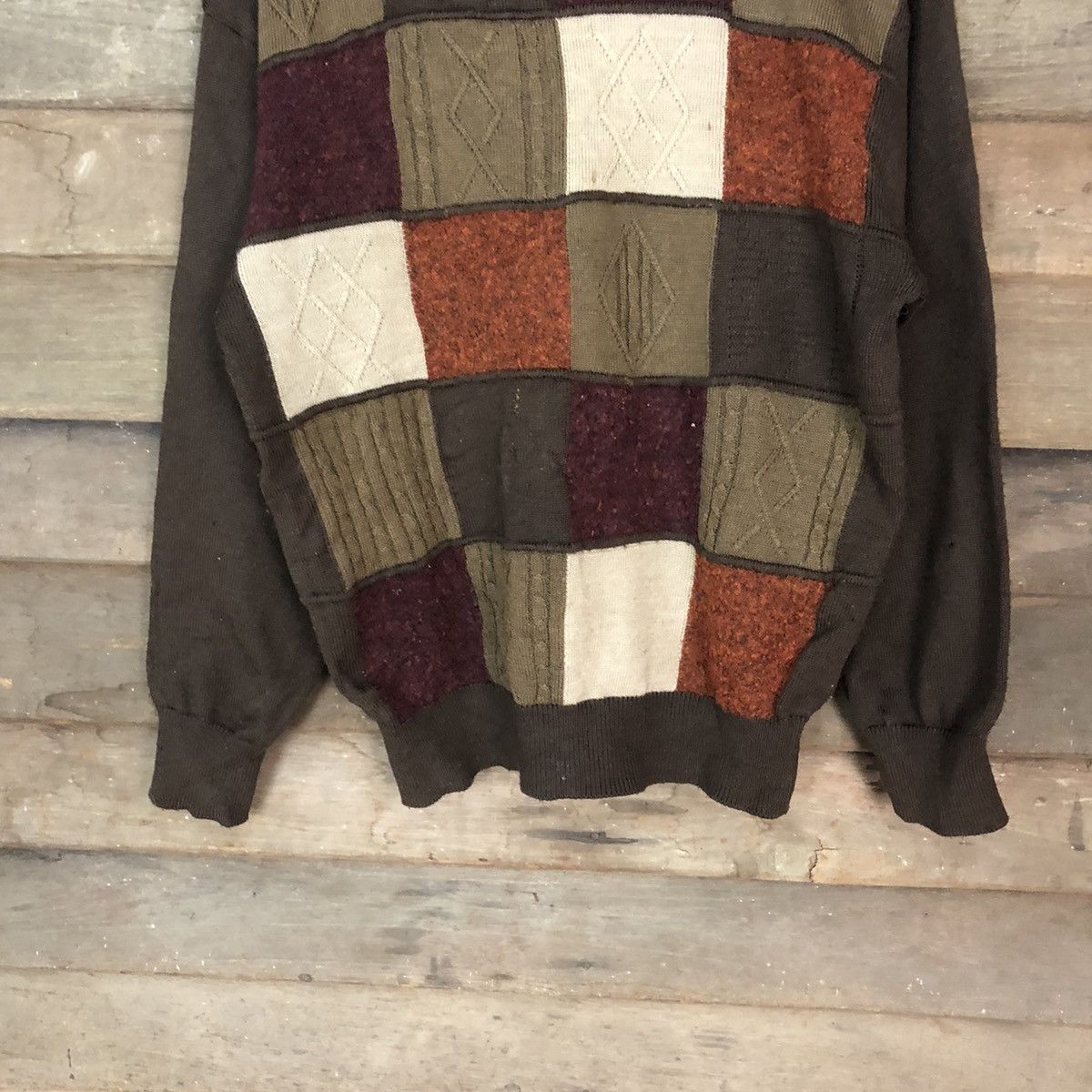 Golden Bear Golden Bear Brown checkered sweatshirt Knitwear #H076 Size US M / EU 48-50 / 2 - 3 Thumbnail