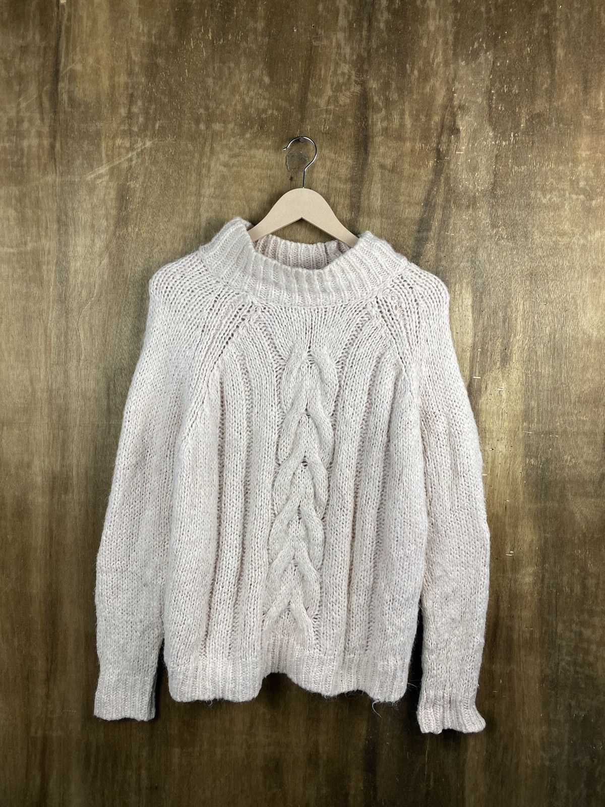Draw mohair aran isle cable Knitwear #Z004
