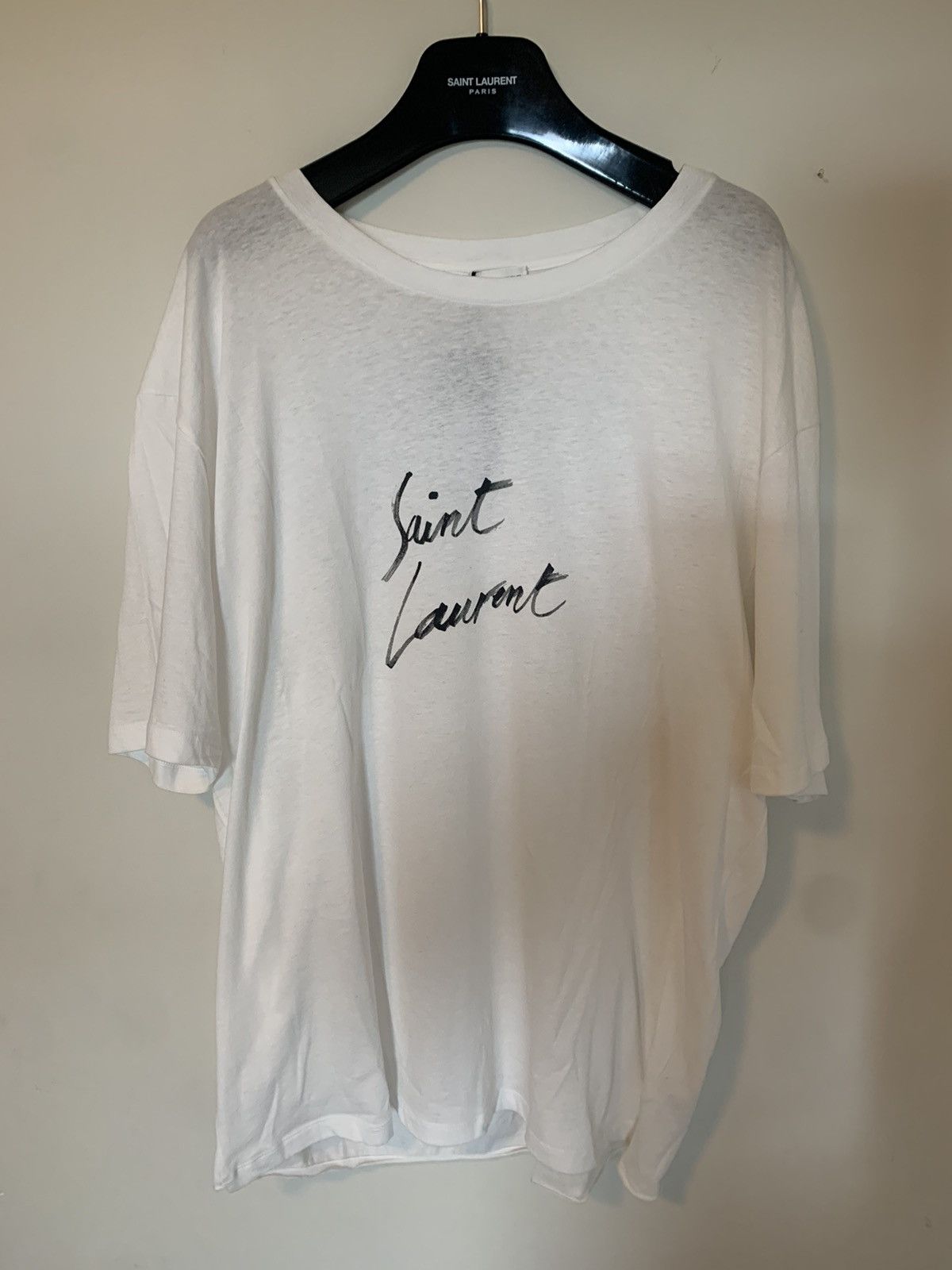 Saint laurent script tee online