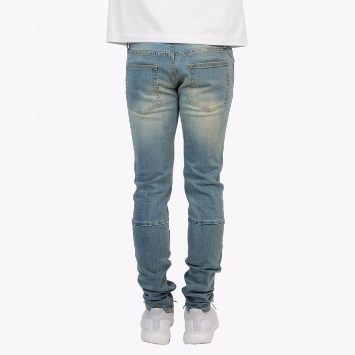 MNML M5 Stretch Denim Blue Skinny Jeans Zipper