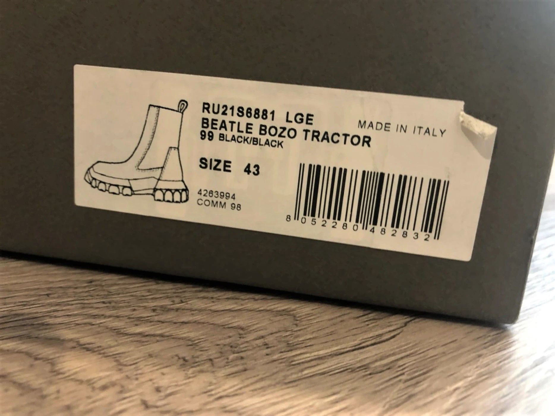 Rick Owens SS21 "Phlegethon" Beatle Bozo Tractor Boot Size US 10 / EU 43 - 8 Thumbnail