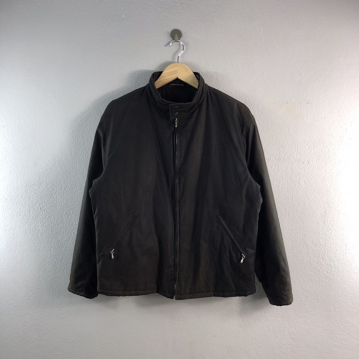 Agnes B Homme Paris Wax Style Bikers Zipper Jacket