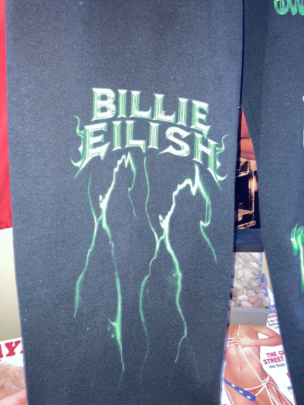 Billie Eilish × Vintage Billie Eilish green lightning sweatpants*RARE* Size US 34 / EU 50 - 2 Thumbnail