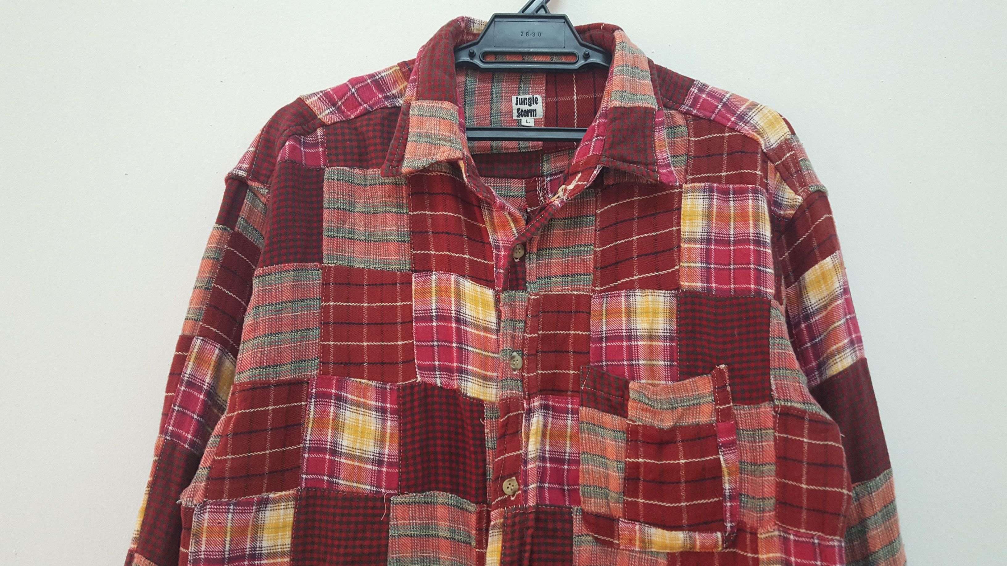 Japanese Brand GRAIL 🔥🔥🔥 JUNGLE STORM PATCHWORK FLANNEL POCKET SHIRT Size US L / EU 52-54 / 3 - 6 Thumbnail