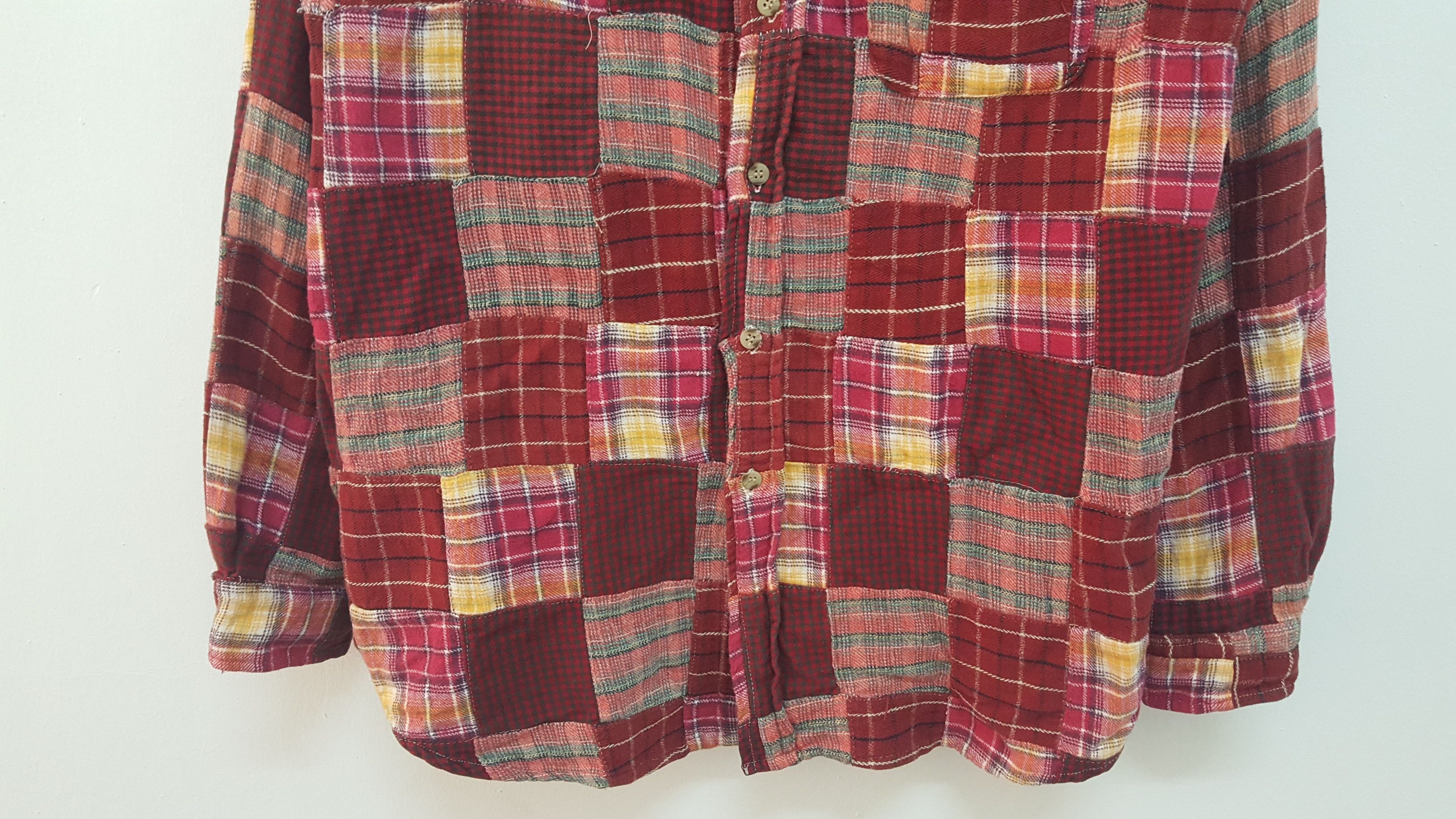Japanese Brand GRAIL 🔥🔥🔥 JUNGLE STORM PATCHWORK FLANNEL POCKET SHIRT Size US L / EU 52-54 / 3 - 5 Thumbnail