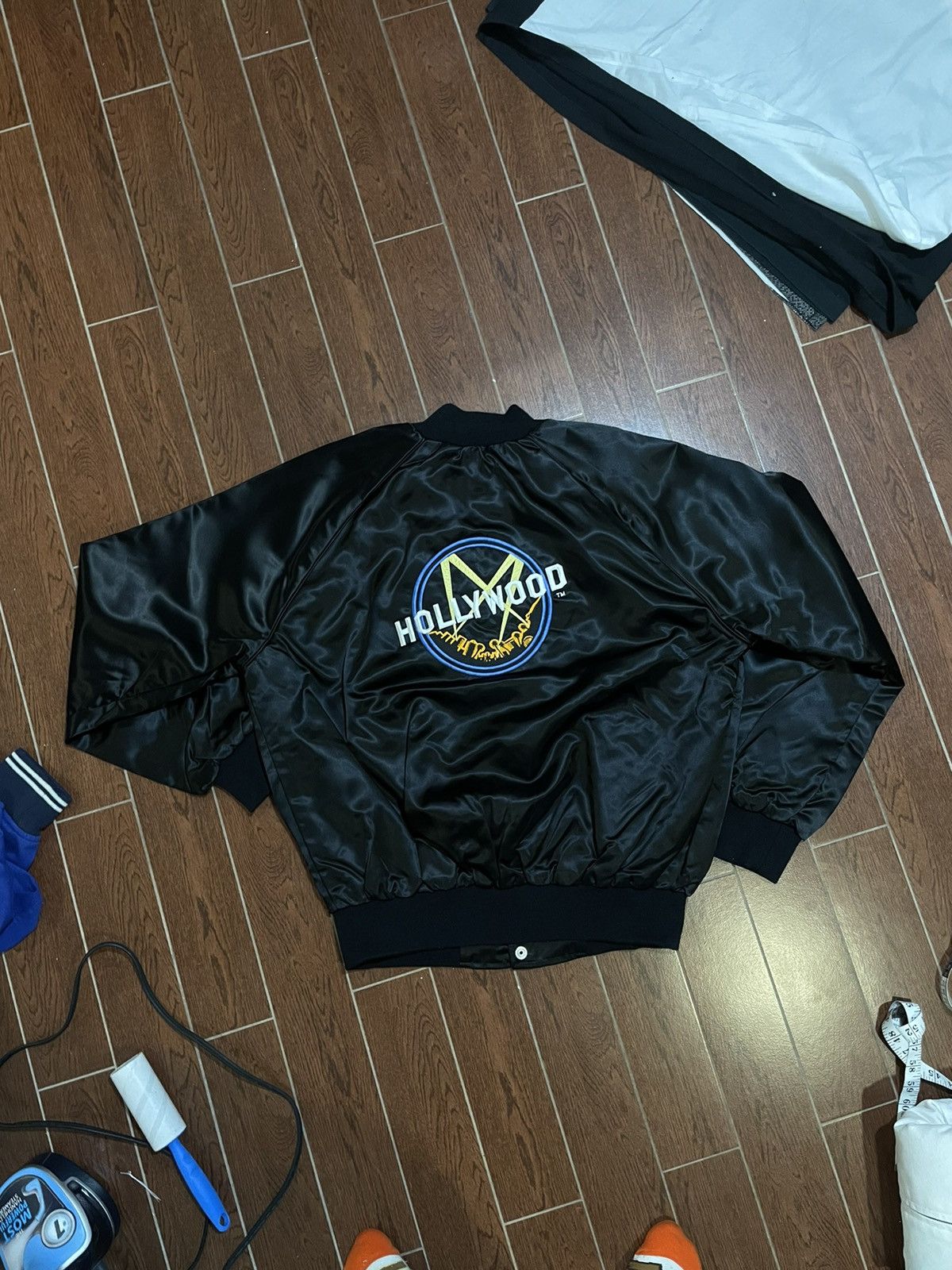 Vintage Rare Hollywood sign California Satin Bomber Jacket Size US XL / EU 56 / 4 - 1 Thumbnail