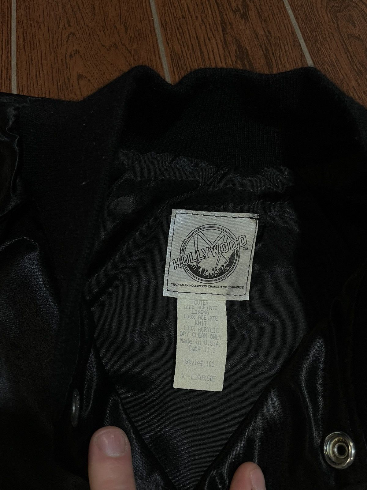 Vintage Rare Hollywood sign California Satin Bomber Jacket Size US XL / EU 56 / 4 - 4 Thumbnail
